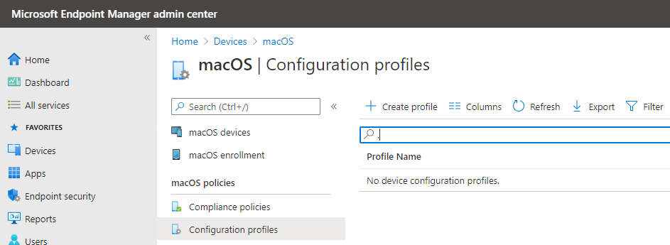 Creating Device features profile in Intune